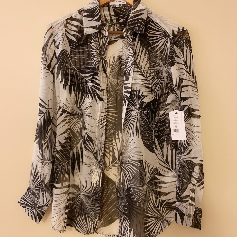 New equipment classic silk blouse / shirt size XS